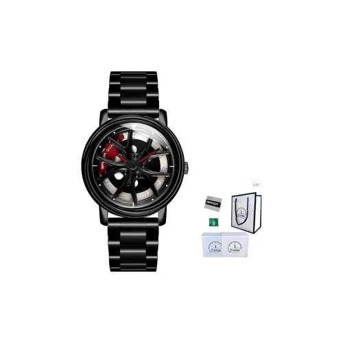 Sanda Wheel Collection Кварцевый механизм Стальной ремешок Часы Мужские Часы с открытым механизмом