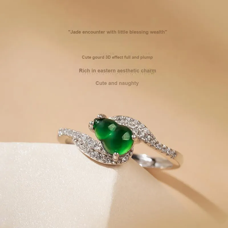 With The Heart Of The Jade Ice Glutinous Jadeite Rings Women's-4