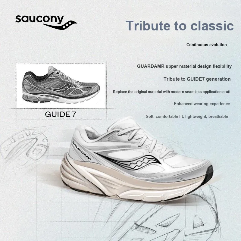 Saucony GUARD AMR Coverage Low Top Running Shoes Unisex White Silver Black-6