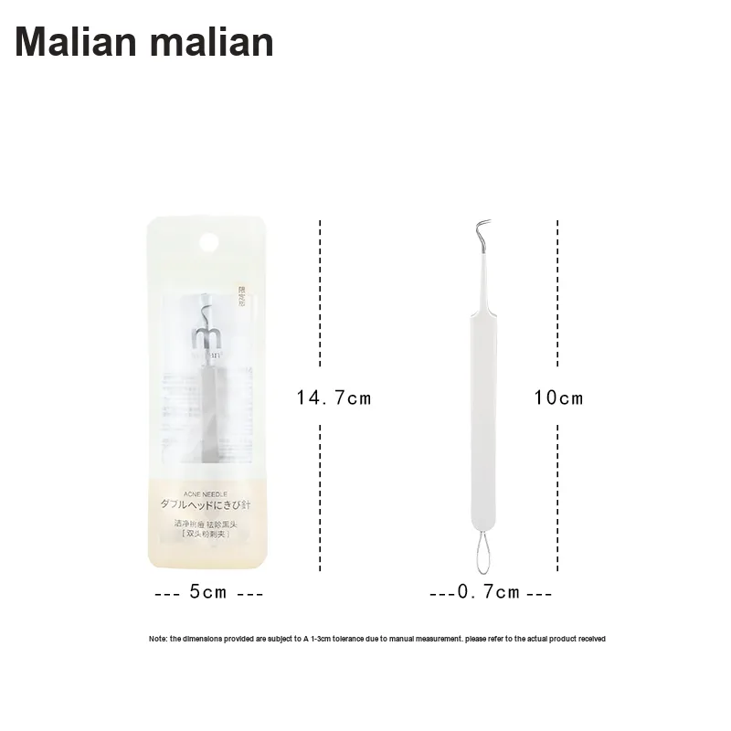 Malian Press Ring Acne Needle Tool Dual Head Cell Clip Blackhead And Pimple Removal Tool