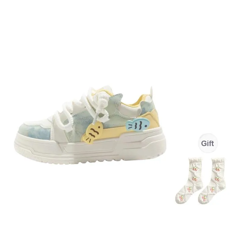 PARK DANCE Low Top Skateboard Shoes Women's Misty Blue-5