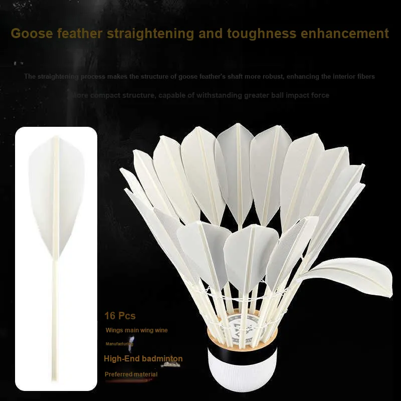 PEAK Goose Feather Shuttlecock 12 Pack Goose Feather All Round Goose Feather Shuttlecocks-2
