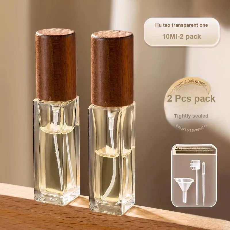 NILIYA Sample Press Bottle Walnut Wood Perfume Bottles With Dividers Glass Empty Bottle-7