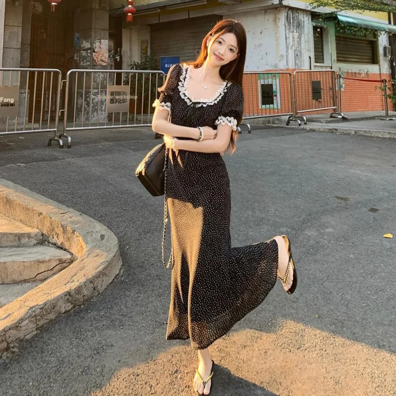 KUNZHUDAXIANG Short Sleeved Dress Women's-8