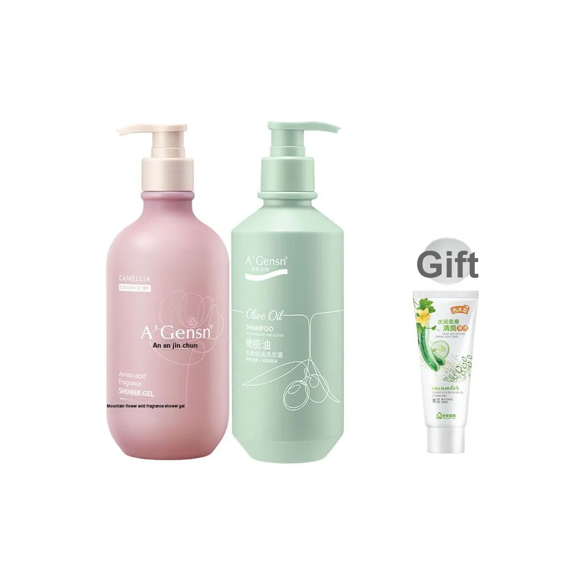 A'Gensn Камелия Шампунь Shower Gel Оливковое масло для лечения перхоти Сглаживающее масло Контроль Долговременный аромат