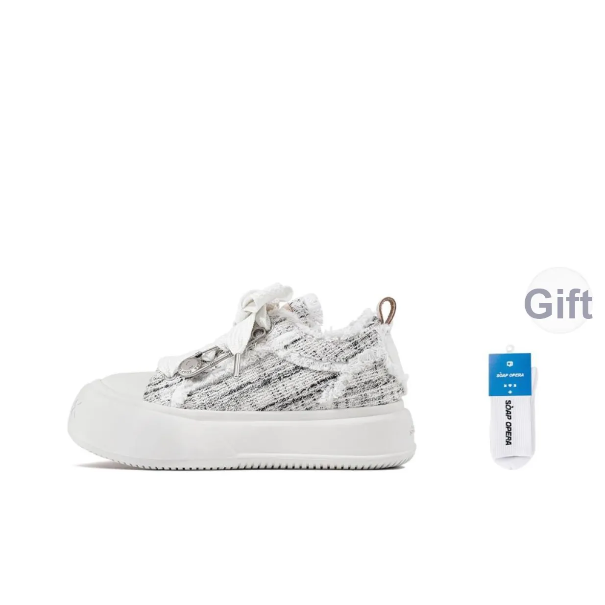 SOAP OPERA Basic Collection Skateboard Shoes Unisex Low top White/Gray