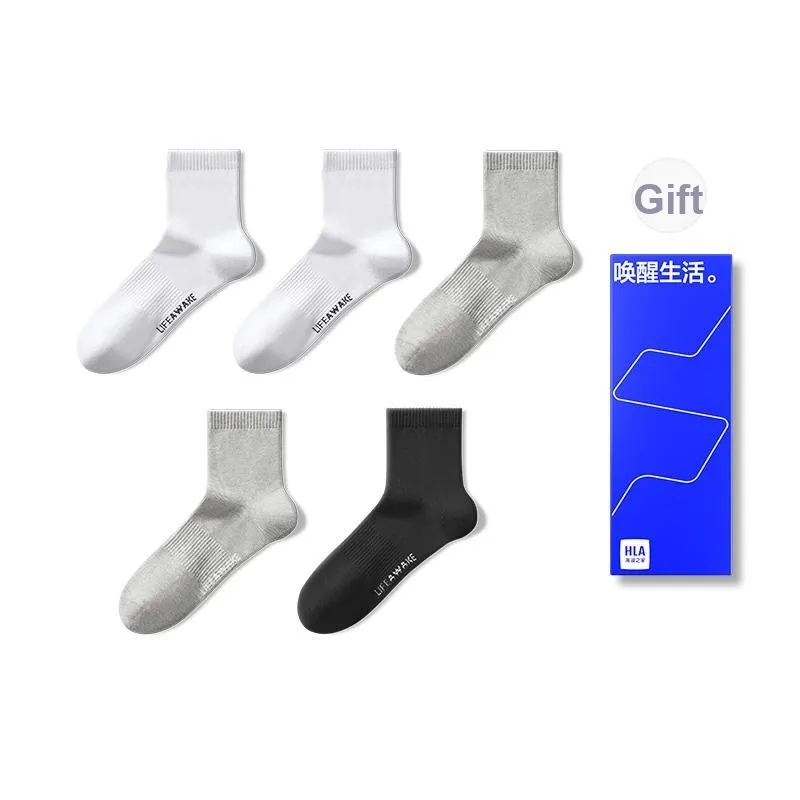 HLA Mid Calf Socks Men's 5 Pack-5