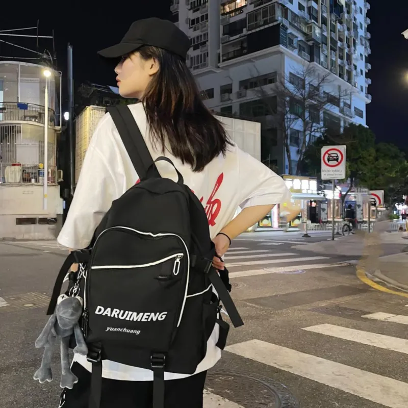 URBAN FOREST Nylon Backpack Unisex Blue/Red/Black/White-17