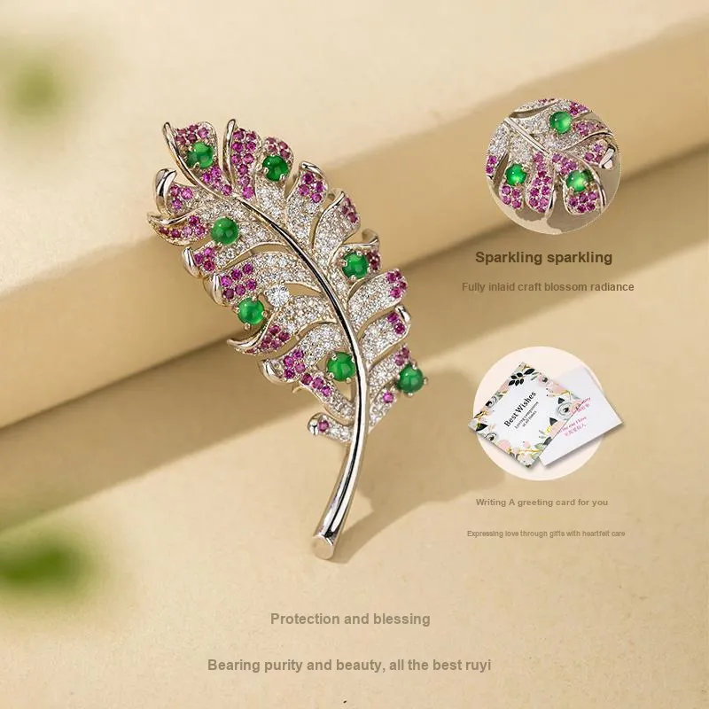 Mofei High Ice Jade Brooches Women's-5