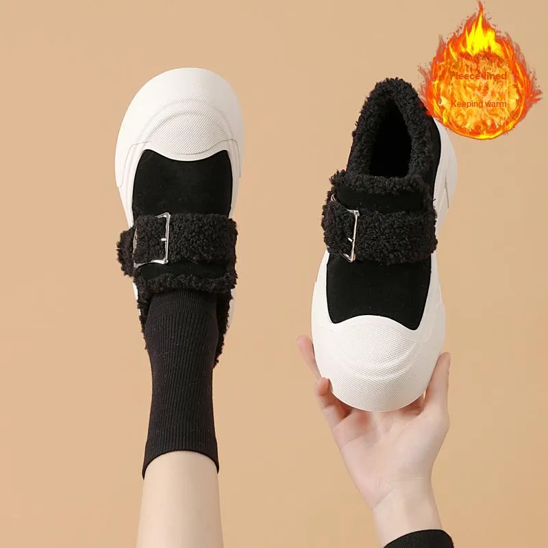 Devanro Warm Height Increasing Wear Resistant Slip Resistant Low Top Casual Shoes Women's-10