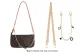 Vegetable Tanned Leather 60cm+Black Four-Leaf Clover 40cm Decorative Chain (Bag Not Included)