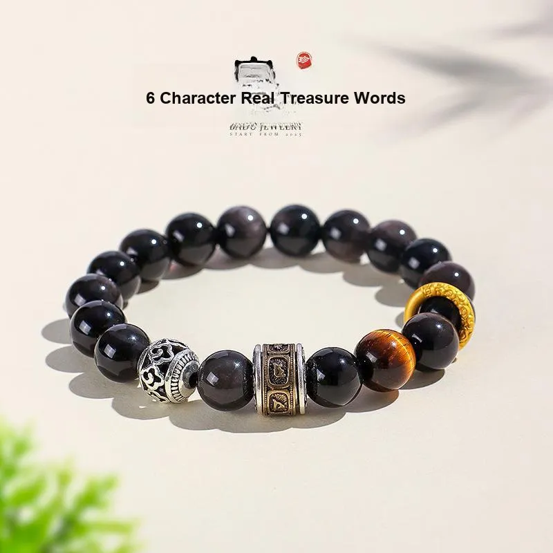 XIBAOCHUNHUA Obsidian Bracelets Unisex-1