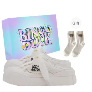 BINGO DUCK Slip Resistant Closed Toe Slippers Women's Ecru