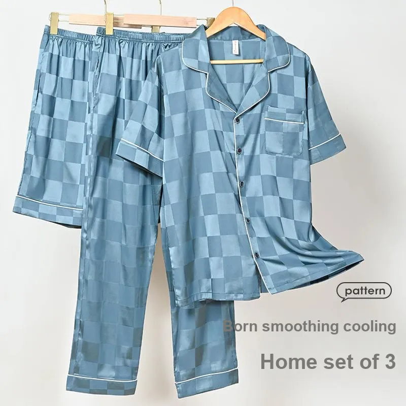 XIA.WA.ZHI.XIU Pajama Set Men's Three Piece Set-10
