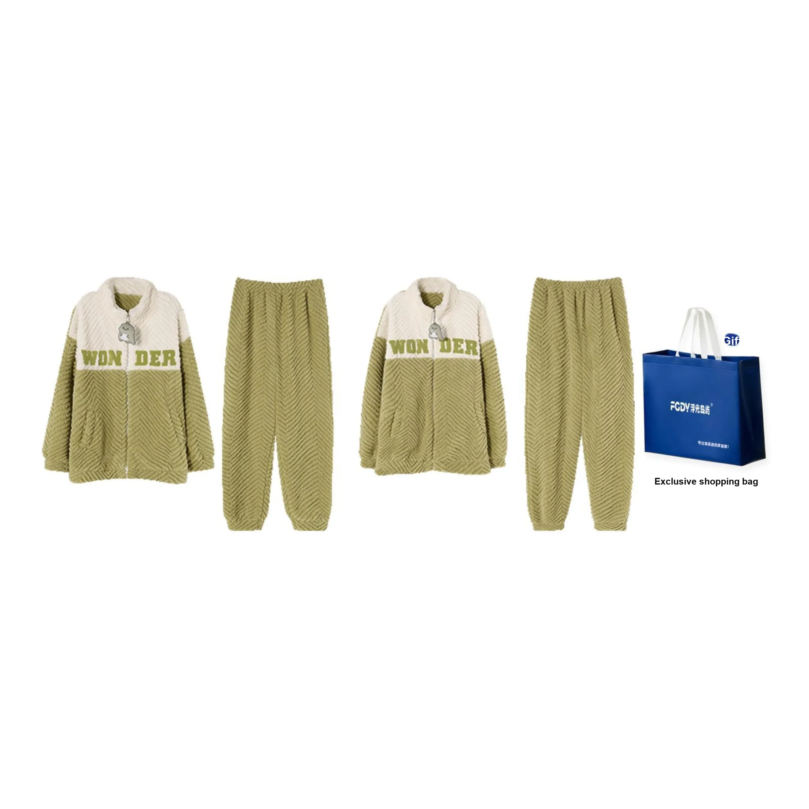 Floating light islands Unisex Pajama Sets