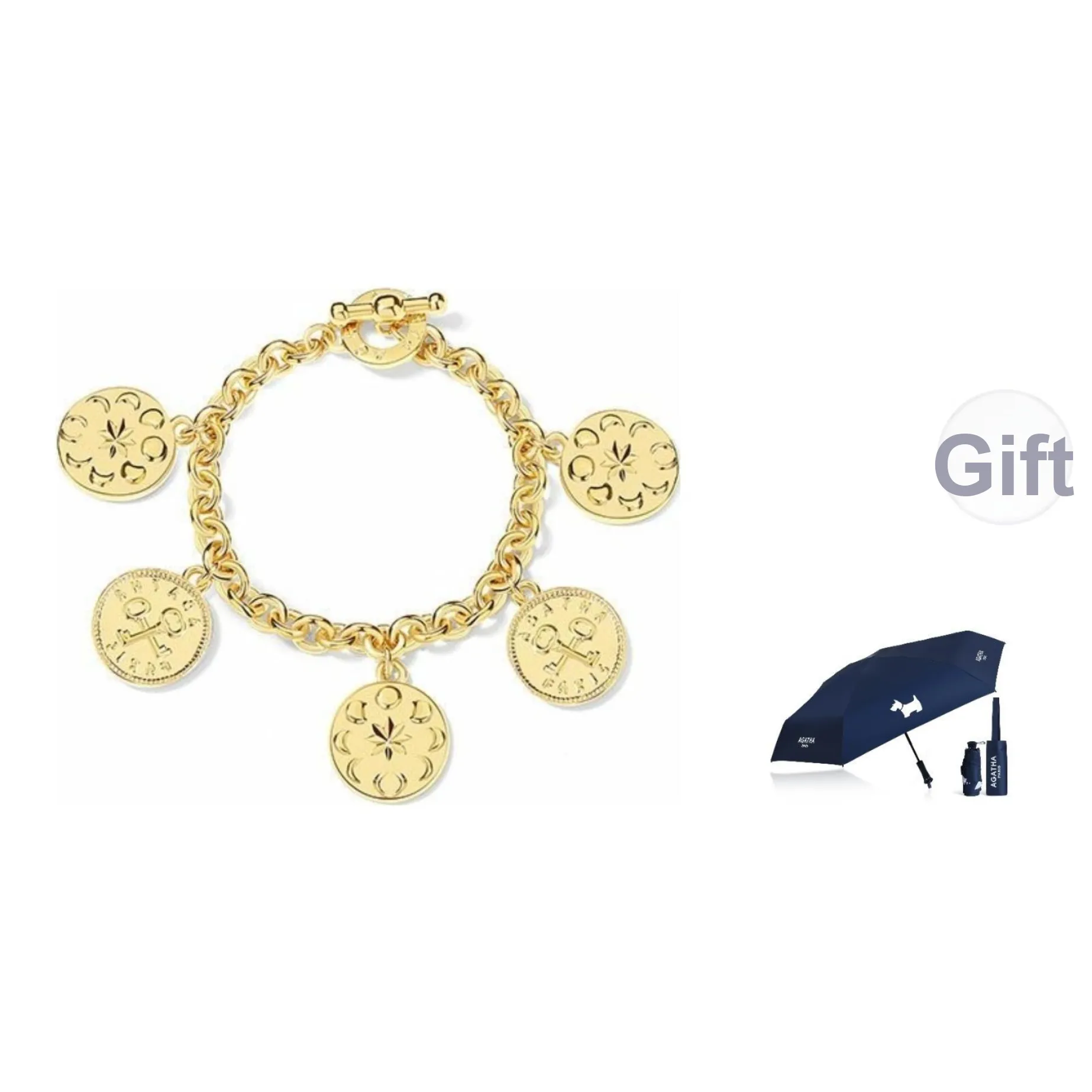 Agatha Браслет с золотой монетой женский золото