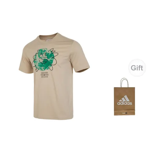 Adidas T-Shirts Unisex Yellow Short-Sleeved+Gift Bag