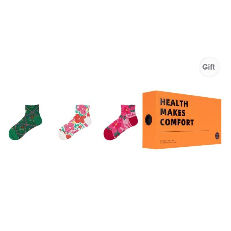 Vine Color Ankle Socks Women's 3 Pack-16
