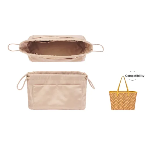 CHAOBO Satin Insert Bag Women's Beige Black Coffee