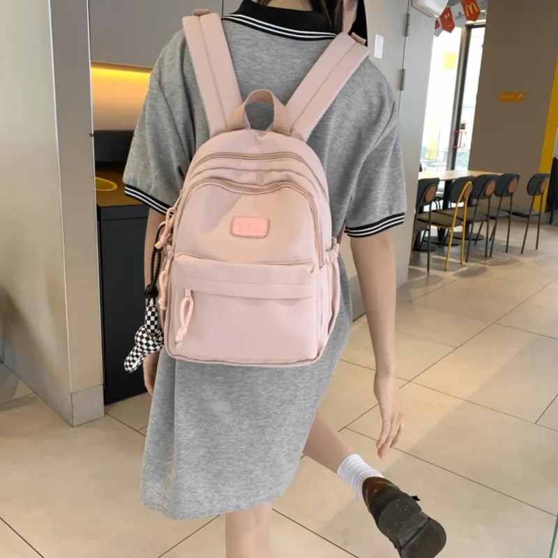 SUN ERATH&U Nylon Backpack Unisex White/Black/Purple/Blue/Pink-15