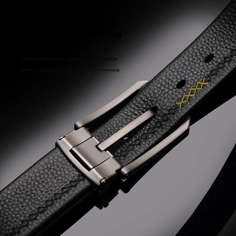 Crocodile Cow Leather Leather Belts Men's 3.5cm-3