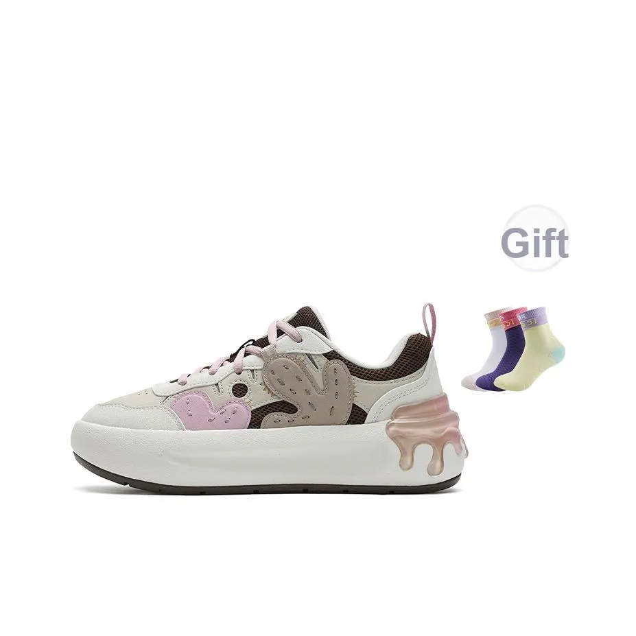 FILA CACTI Кактусовый Shoe Lightweight and Breathable Низкий Топ Скейтбординг Кроссовки Женские Белые Коричневые