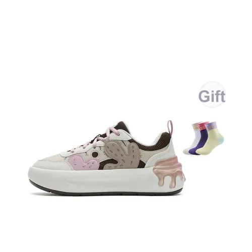 FILA CACTI Кактусовый Shoe Lightweight and Breathable Низкий Топ Скейтбординг Кроссовки Женские Белые Коричневые