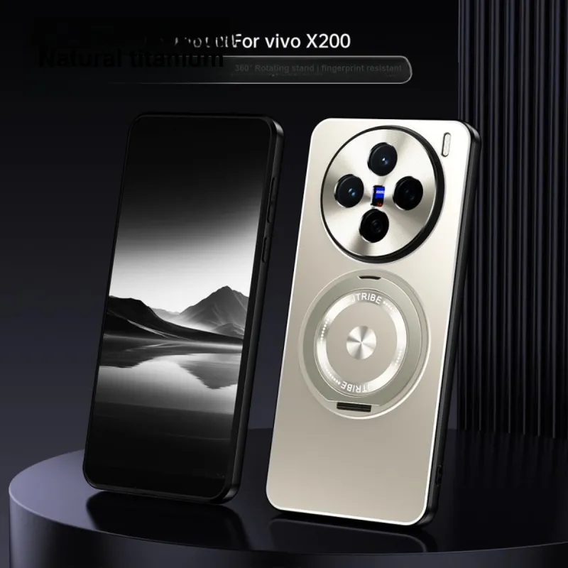 ZHUOJI Metal Light And Shadow Rotating Stand Case Compatibility VIVO X200Pro Mini/x200/VIVO X200Pro-5