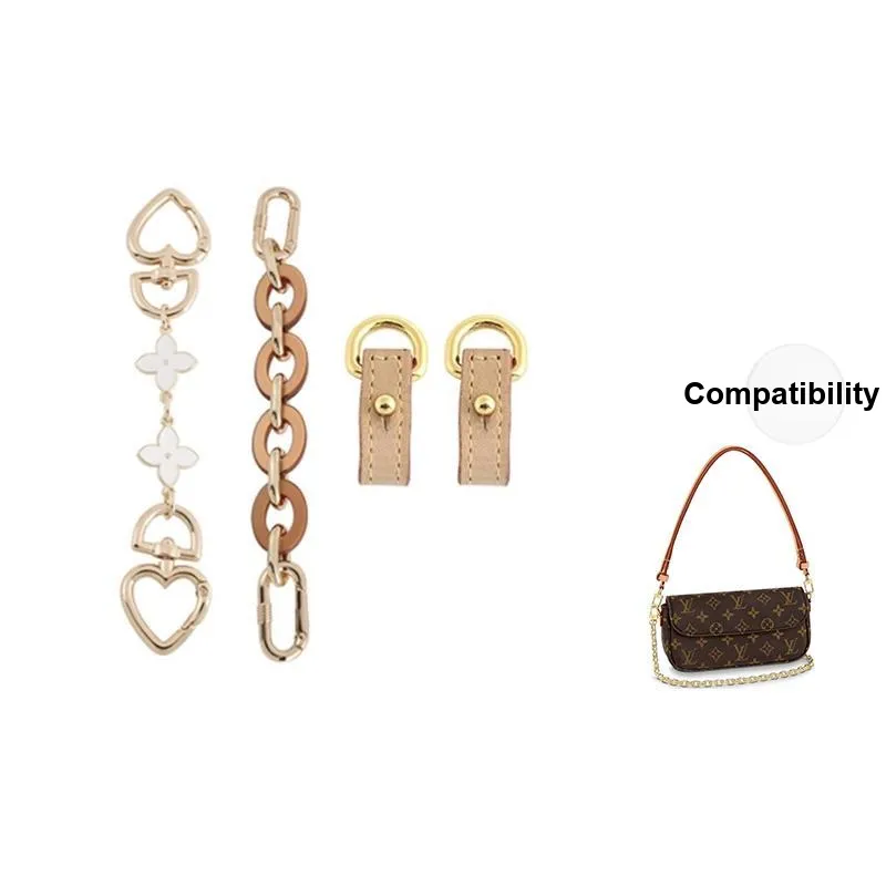 Ingenuity Handmade Metal Decoration Bag Strap Women's White/Brown