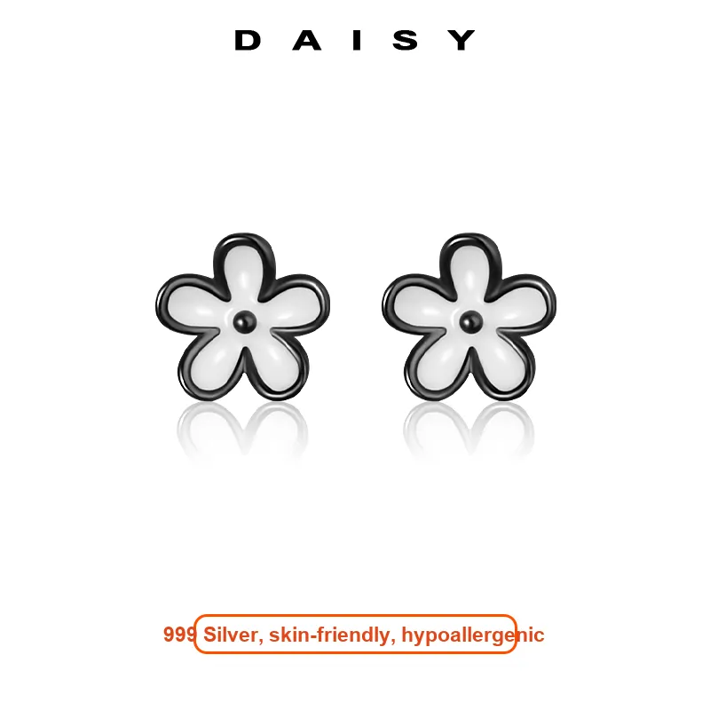 Daisy Dream 999 Fine Silver Stud Earrings Women's-2
