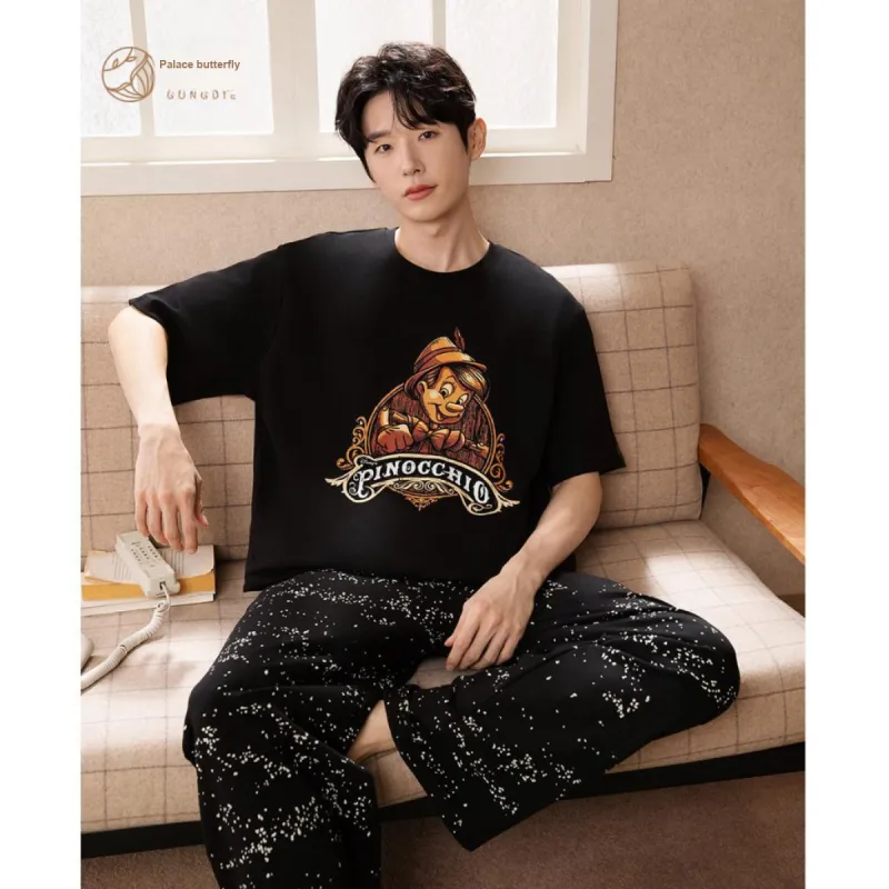 Gongdie x Disney Pajama Set Men's Black-1