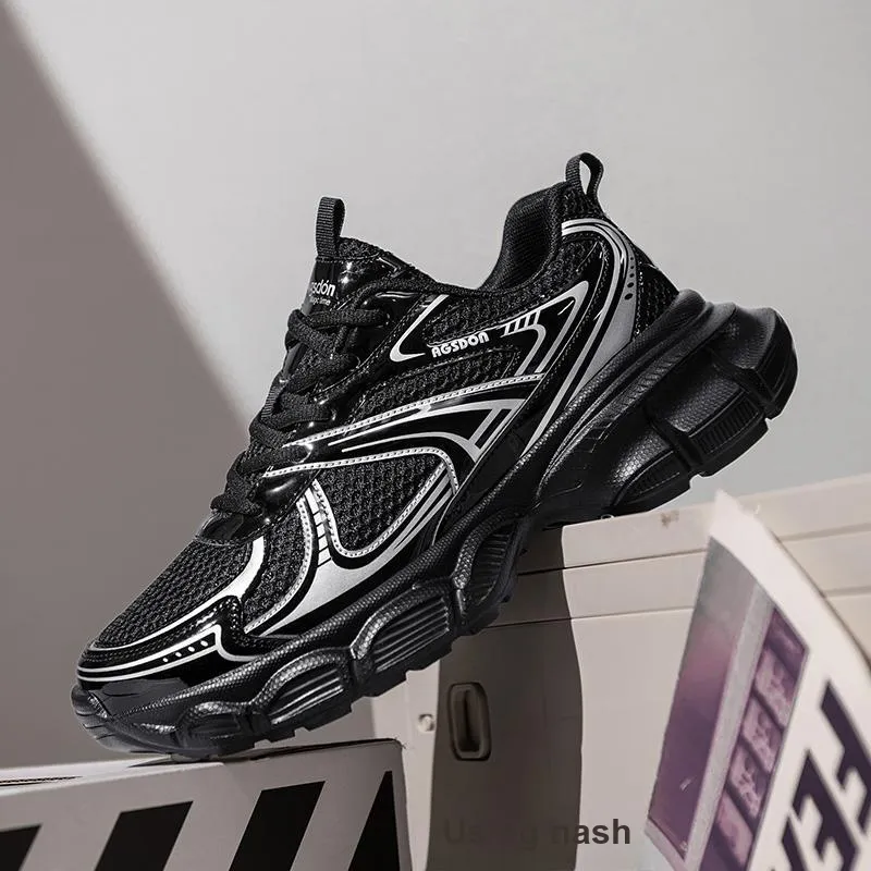 AGSDON Lightweight Height Increasing Anti Slip And Wear Resistant Low Top Chunky Sneakers Men's Gray-9