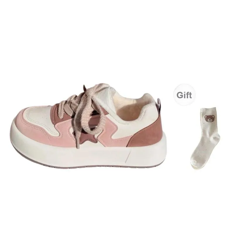 BINGO DUCK Skateboard Shoes Women's Pink-6