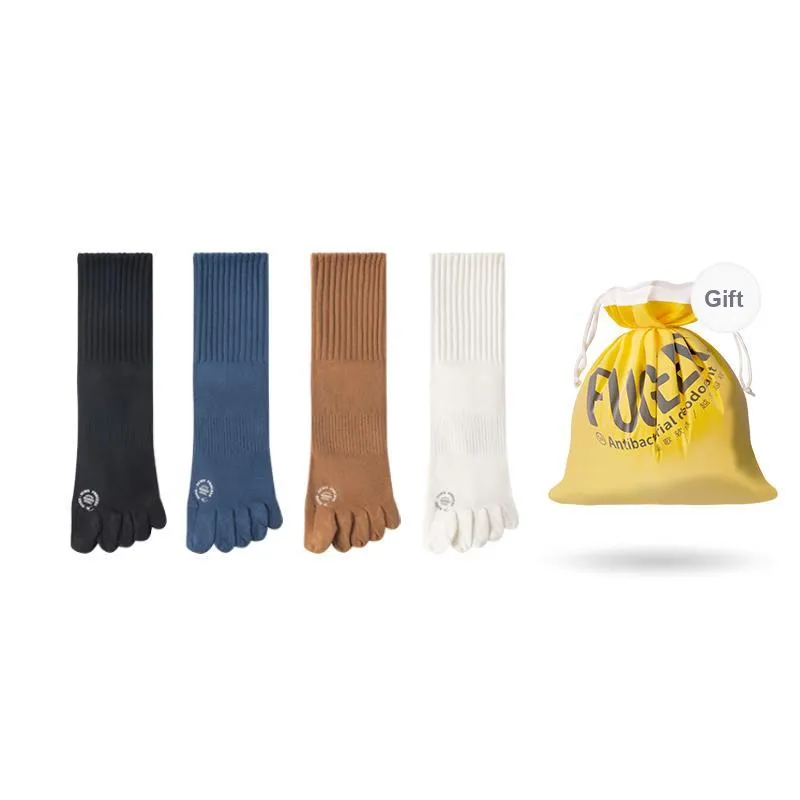 FUGEER Mid Calf Socks Men's 4 Pack-5