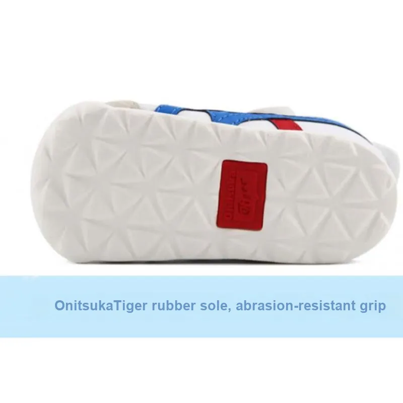 Onitsuka Tiger MEXICO 66 Slip Resistant Cushioning Breathable Low Top Toddler Shoes Blue Red White Infant And Toddler-2