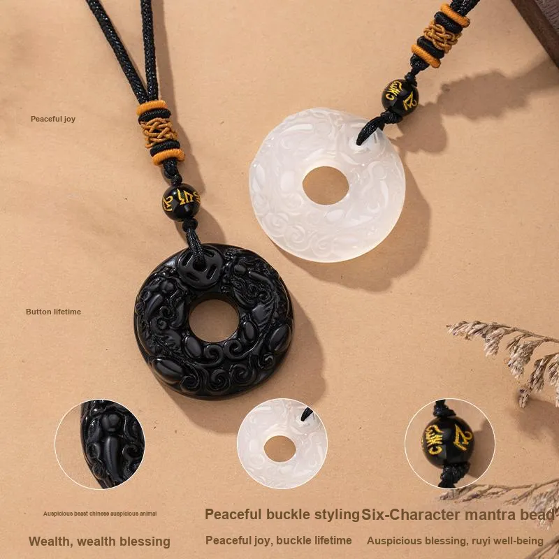 MOLADY Obsidian Necklaces Unisex-3