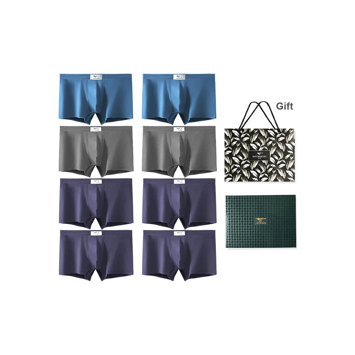SEPTWOLVES Боксеры Мужской Gift Box Set + Бесплатно Shopping Bag