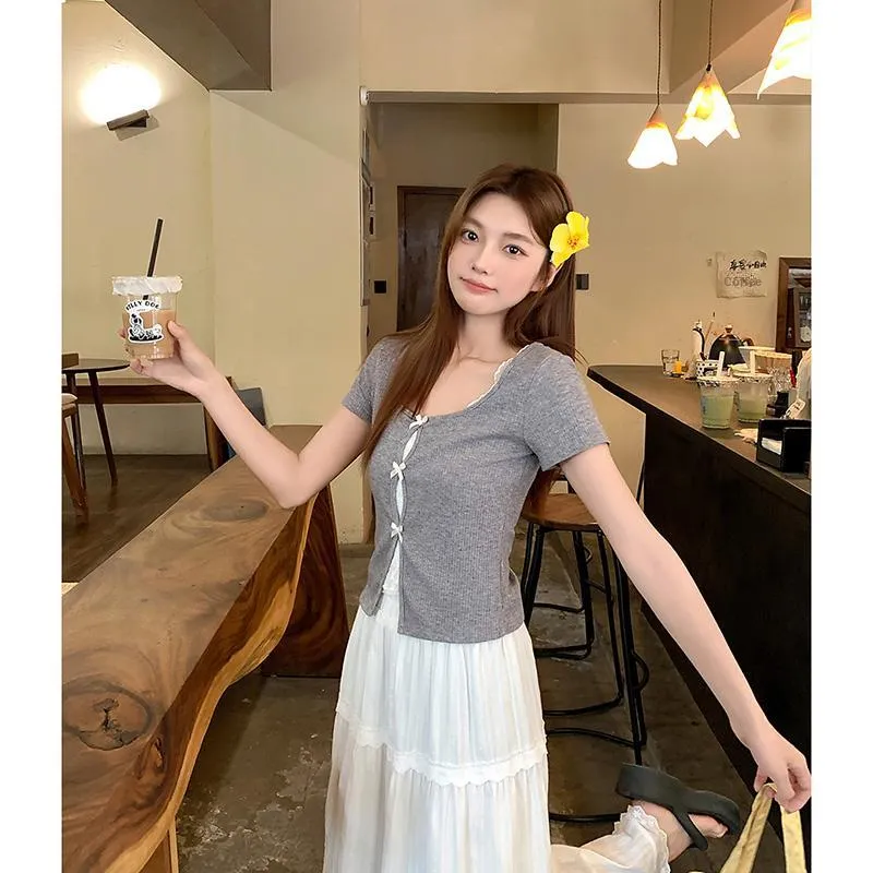 GUOZHEN Set in Sleeve T Shirt Women's-1