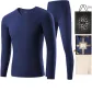 Men's V-Neck Gift Box Set (Sapphire Blue) Seamless Heating/Shopping Bag Included