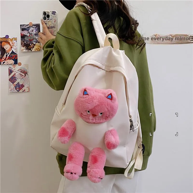 URBAN FOREST Nylon Backpack Women's White/Black/Khaki/Green/Blue/Pink-1