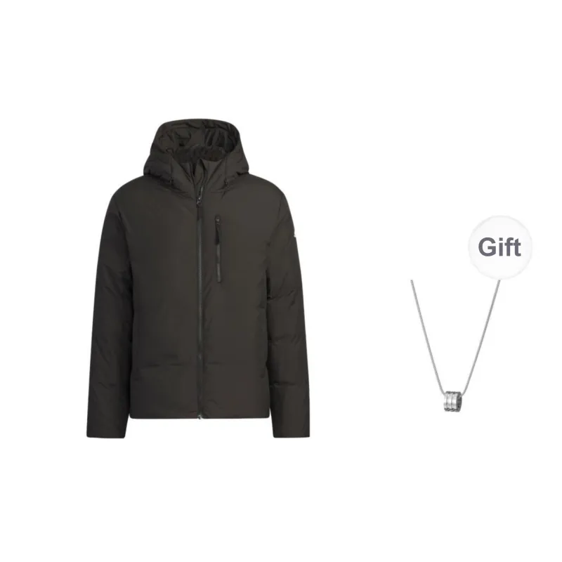 Adidas Down Jacket Unisex Black Comes With Necklace-0