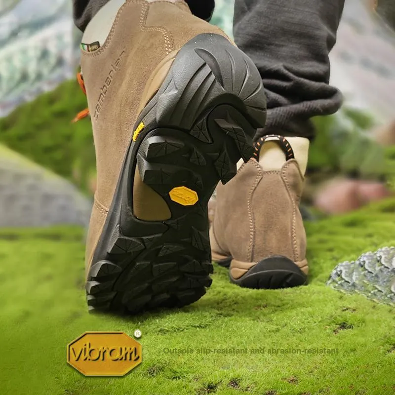 Zambella Cushioned Slip-Resistant Waterproof And Breathable Coverage Mid-Top Hiking Shoes Unisex Brown-3