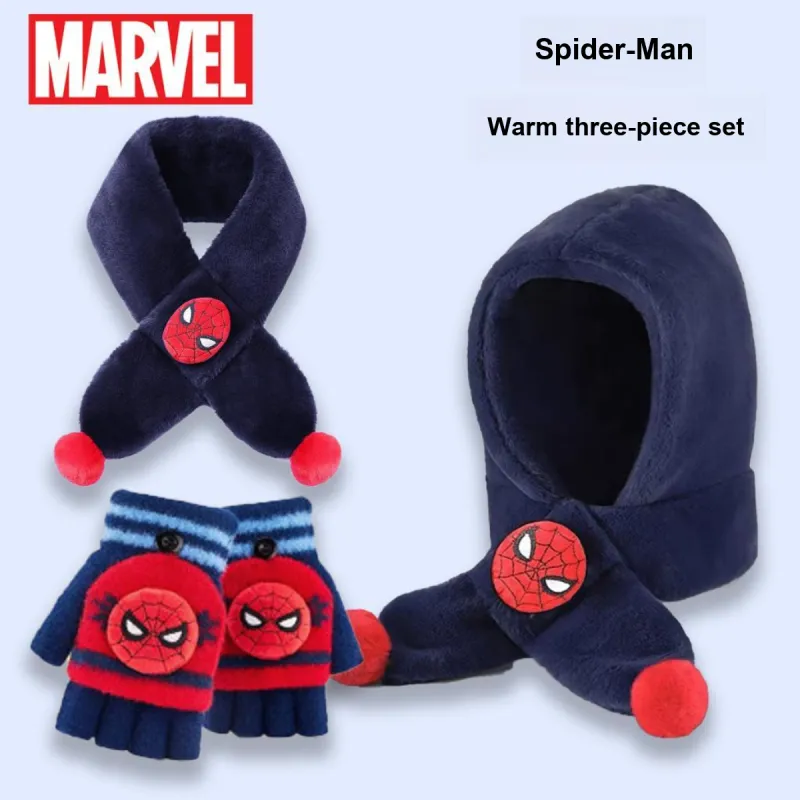 Disney Marvel Series Polyester Hoods & Plush Hats 2024 Model Kids' Navy Blue Blue Black-11