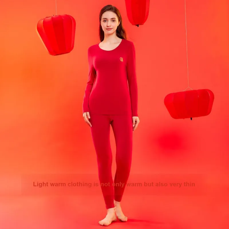 Red Bean Thermal Set Women's China Red-1