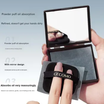 GECOMO Foldable Eyebrow Razor+Oil Absorbing Paper Combo, 3 Pack Eyebrow Razor, Oil Absorbing Paper With Built in Mirror