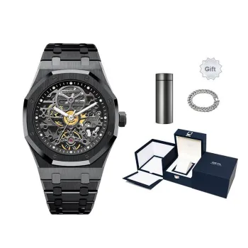 GEYA G MAX Collection Automatic Mechanical Movement Stainless Steel Watchband Watch Men's Watches Black Dial
