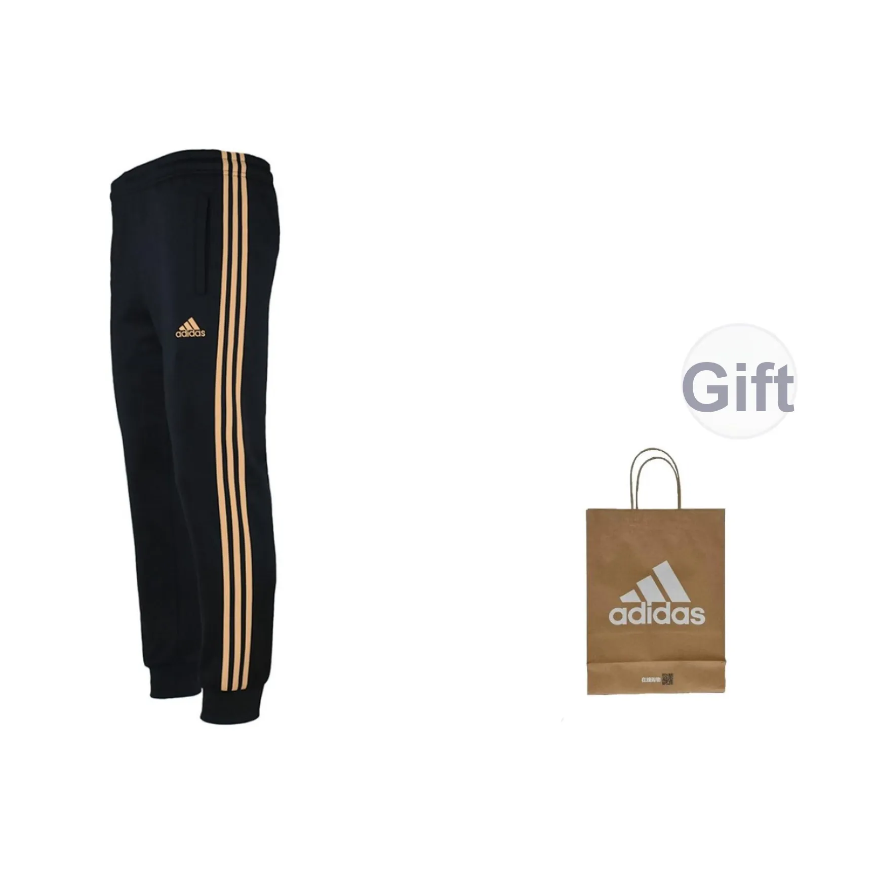 Adidas Повседневные брюки Мужские Черный Золото