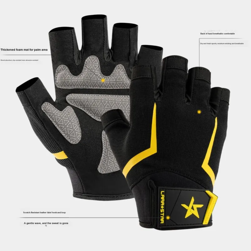 LARA STAR Fitness Gloves Protective Abrasion Resistant Palm Guard Slip Resistant Breathable Compression-9