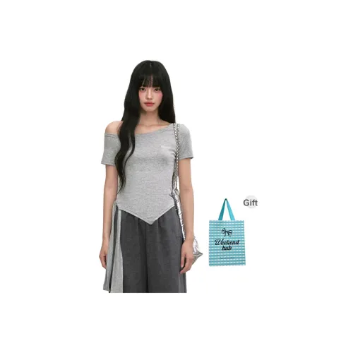 WEEKEND HUB Серый Женские T-рубашки