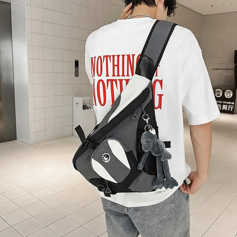 BUBM Nylon Sling Bag Unisex Black/grey/green/light Blue-7